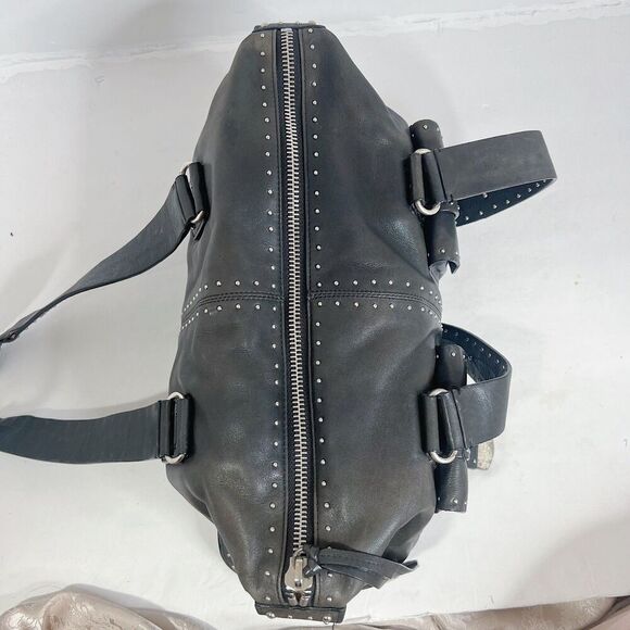 y2k Vintage Michael Kors Astor Black Leather Studded Shoulder Bag Rocker Chic - Picture 5 of 14